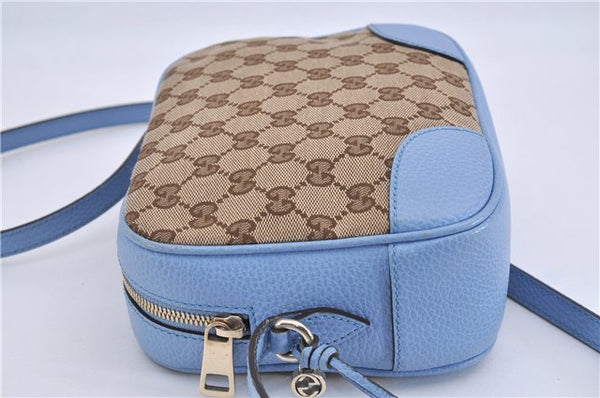 Authentic GUCCI Shoulder Cross Body Bag GG Canvas Leather 449413 Brown 4155F