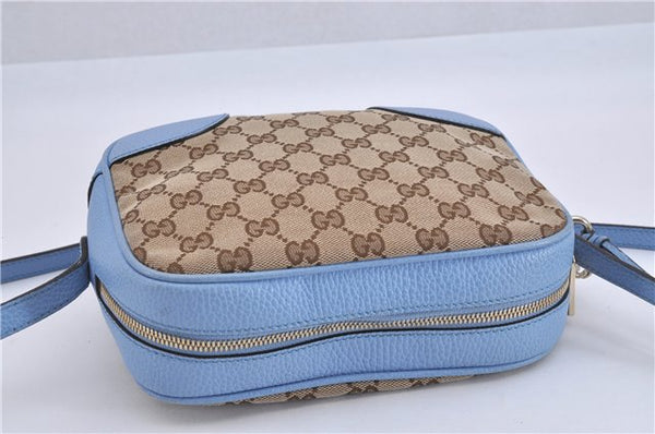 Authentic GUCCI Shoulder Cross Body Bag GG Canvas Leather 449413 Brown 4155F