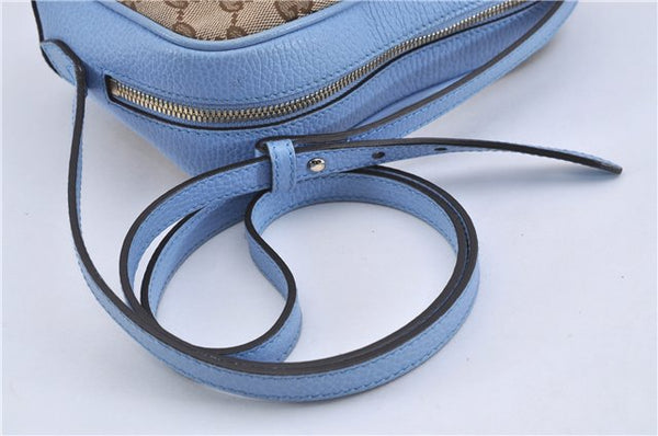 Authentic GUCCI Shoulder Cross Body Bag GG Canvas Leather 449413 Brown 4155F