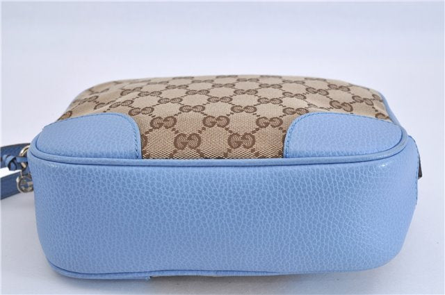 Authentic GUCCI Shoulder Cross Body Bag GG Canvas Leather 449413 Brown 4155F