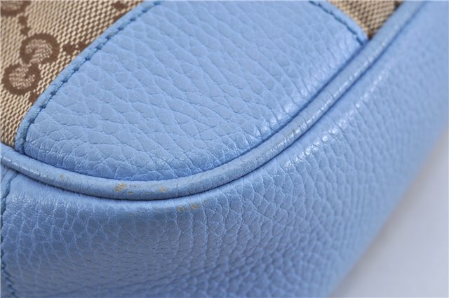 Authentic GUCCI Shoulder Cross Body Bag GG Canvas Leather 449413 Brown 4155F