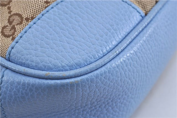 Authentic GUCCI Shoulder Cross Body Bag GG Canvas Leather 449413 Brown 4155F