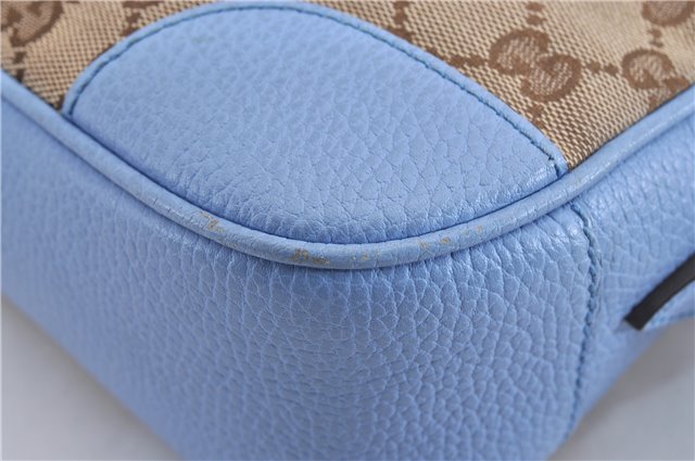 Authentic GUCCI Shoulder Cross Body Bag GG Canvas Leather 449413 Brown 4155F