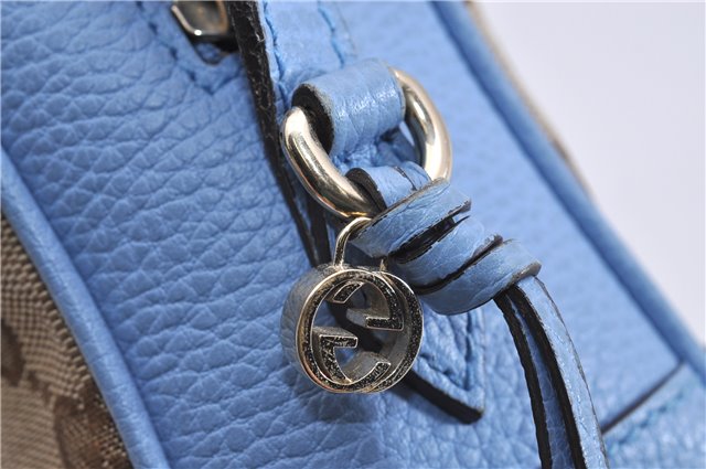 Authentic GUCCI Shoulder Cross Body Bag GG Canvas Leather 449413 Brown 4155F