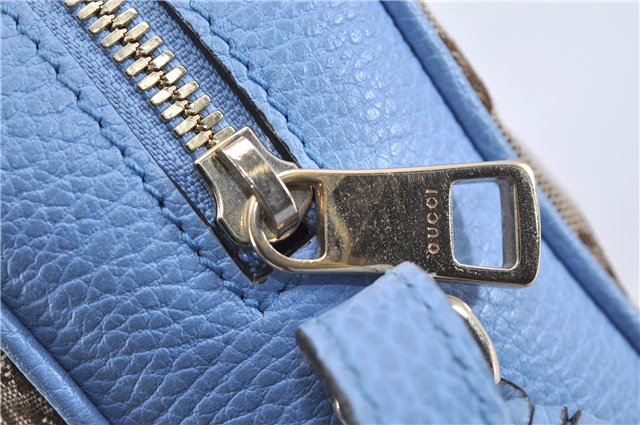 Authentic GUCCI Shoulder Cross Body Bag GG Canvas Leather 449413 Brown 4155F