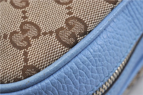 Authentic GUCCI Shoulder Cross Body Bag GG Canvas Leather 449413 Brown 4155F