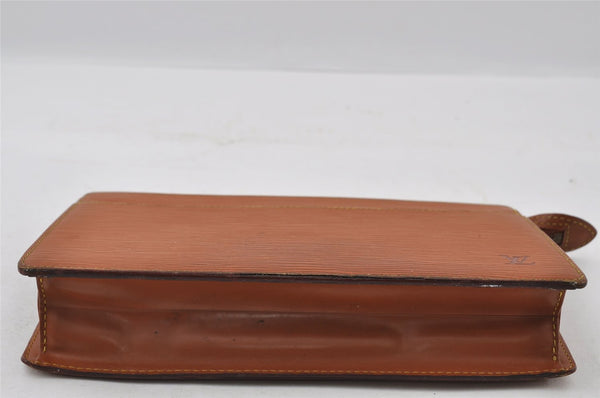 Authentic Louis Vuitton Epi Pochette Homme Clutch Hand Bag Brown M52528 LV 4157I