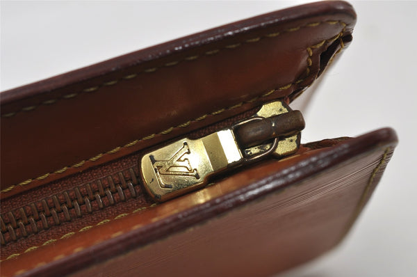 Authentic Louis Vuitton Epi Pochette Homme Clutch Hand Bag Brown M52528 LV 4157I