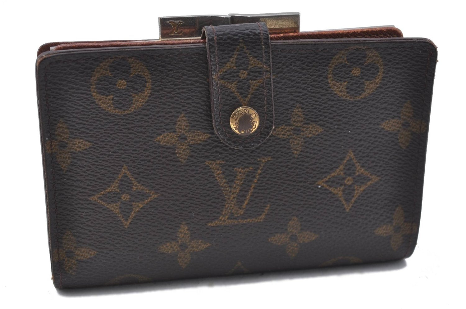 Auth Louis Vuitton Monogram Porte Monnaie Billets Viennois M61663 Wallet 4159D