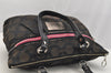 Authentic COACH Op Art Shoulder Hand Tote Bag Canvas Leather 15331 Black 4163I