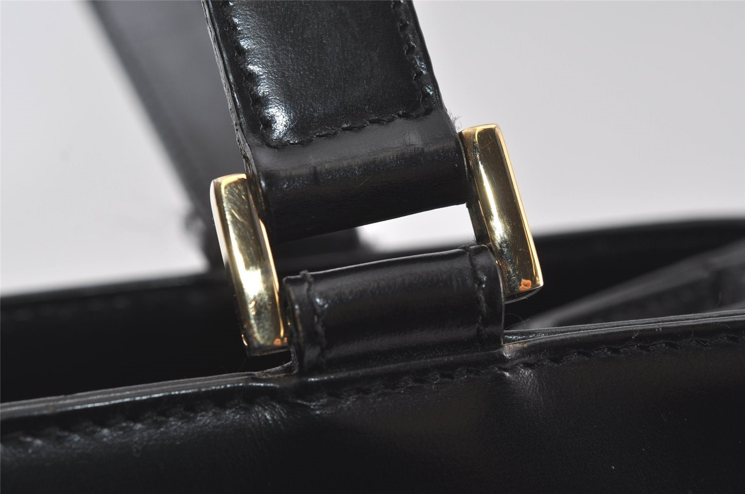 Authentic GUCCI Vintage 2Way Shoulder Hand Bag Purse Leather Black Junk 4164I