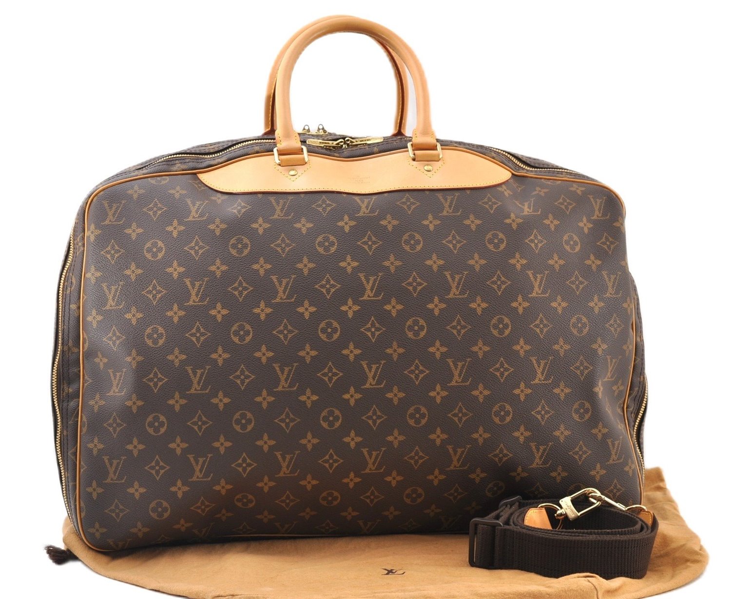 Authentic Louis Vuitton Monogram Alize 3 Poches 2 Way Travel Bag M41391 LV 4165F