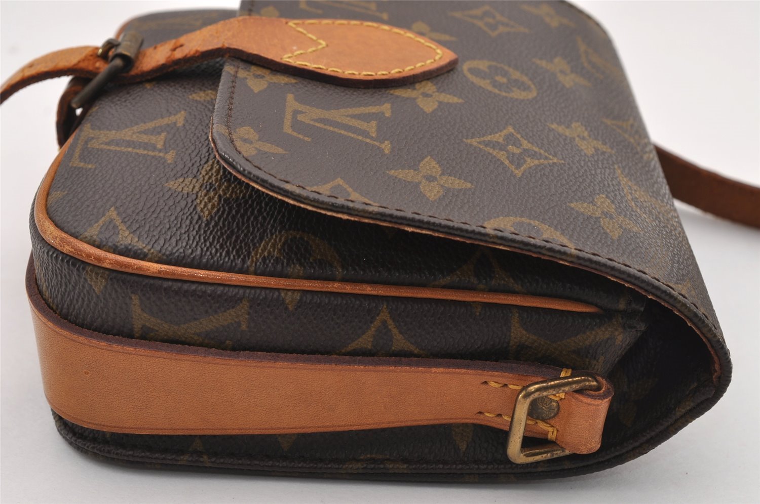 Authentic Louis Vuitton Monogram Cartouchiere PM M51254 Shoulder Bag Junk 4166I