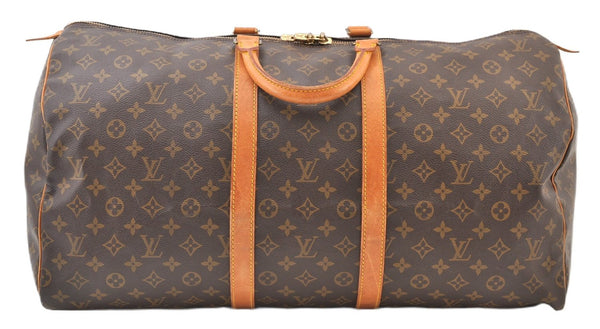 Authentic Louis Vuitton Monogram Keepall 55 Travel Boston Bag M41424 LV 4168F