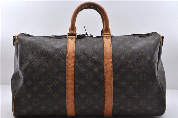 Auth Louis Vuitton Monogram Keepall Bandouliere 45 Boston Bag M41418 LV 4171D
