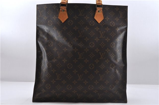 Authentic Louis Vuitton Monogram Sac Plat Hand Bag M51140 LV 4172D