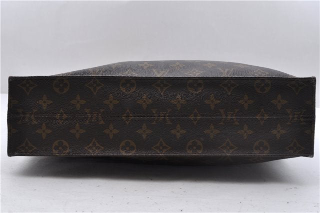 Authentic Louis Vuitton Monogram Sac Plat Hand Bag M51140 LV 4172D
