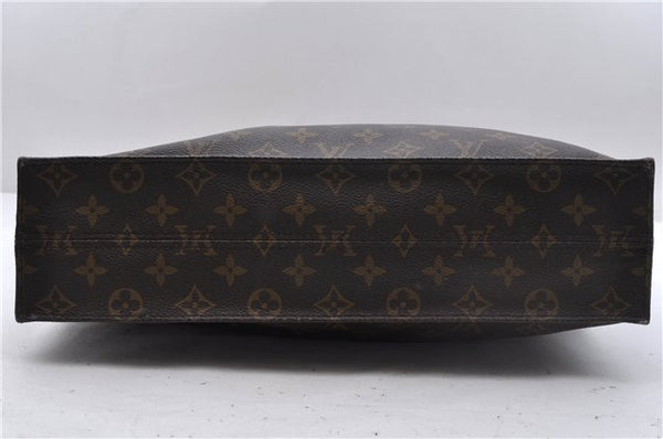 Authentic Louis Vuitton Monogram Sac Plat Hand Bag M51140 LV 4172D
