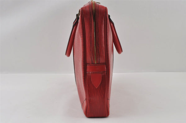 Authentic Louis Vuitton Epi Porte Documents Voyage Briefcase Red M54477 LV 4174I