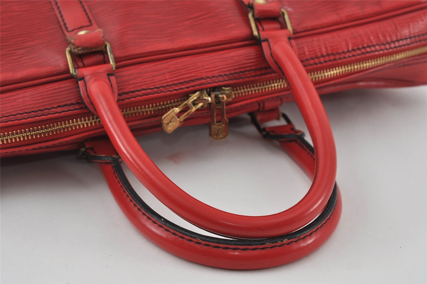 Authentic Louis Vuitton Epi Porte Documents Voyage Briefcase Red M54477 LV 4174I