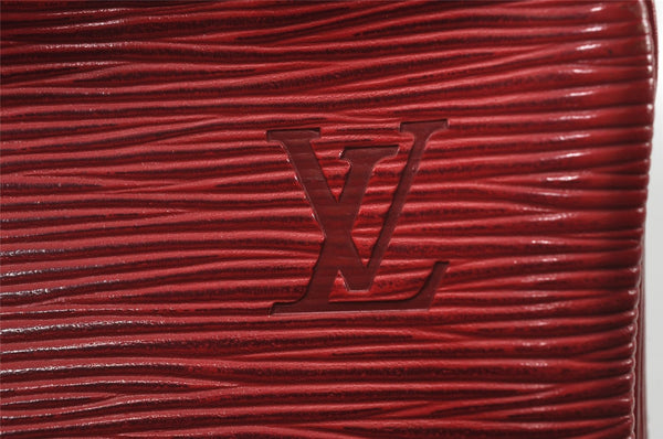 Authentic Louis Vuitton Epi Porte Documents Voyage Briefcase Red M54477 LV 4174I