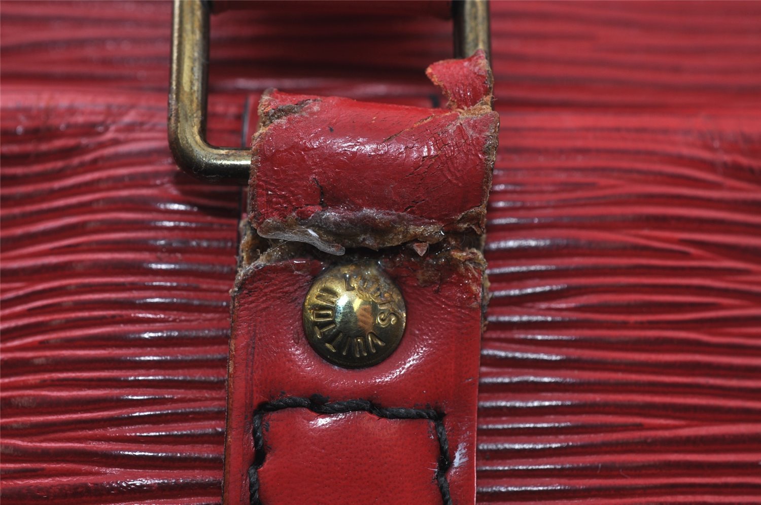 Authentic Louis Vuitton Epi Porte Documents Voyage Briefcase Red M54477 LV 4174I