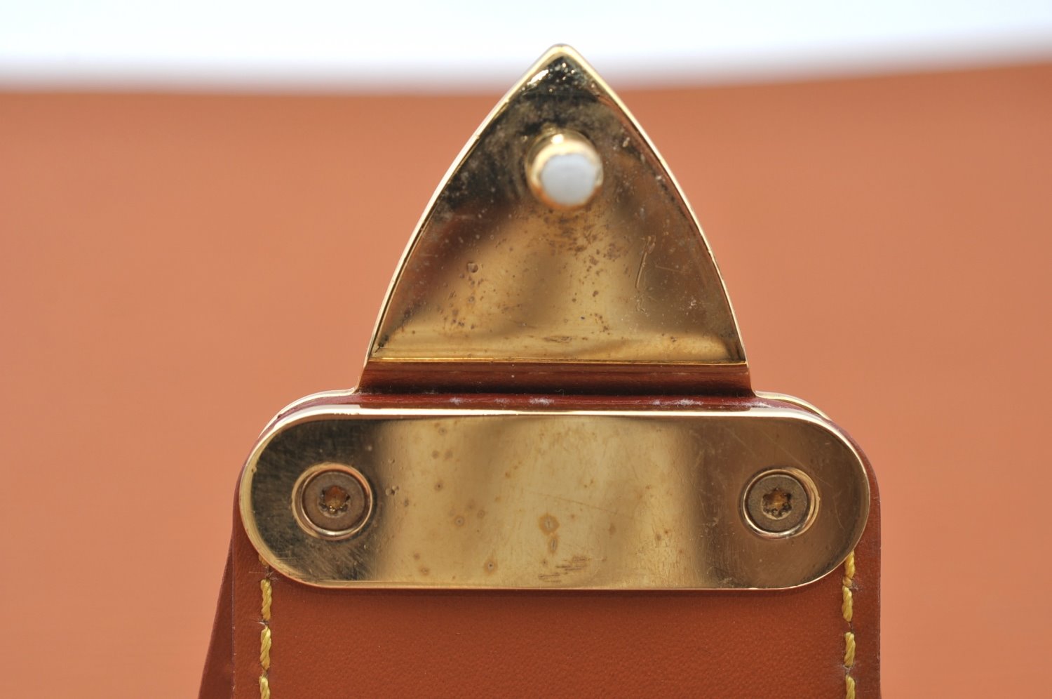 Authentic Louis Vuitton Epi Serviette Fermoir Briefcase Brown M54358 LV 4175I