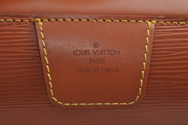 Authentic Louis Vuitton Epi Serviette Fermoir Briefcase Brown M54358 LV 4175I