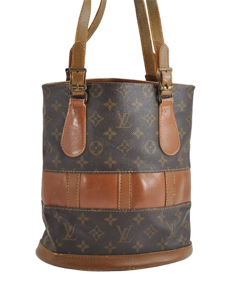 Authentic Louis Vuitton Monogram Bucket PM Shoulder Tote Bag USA Model LV 4176I
