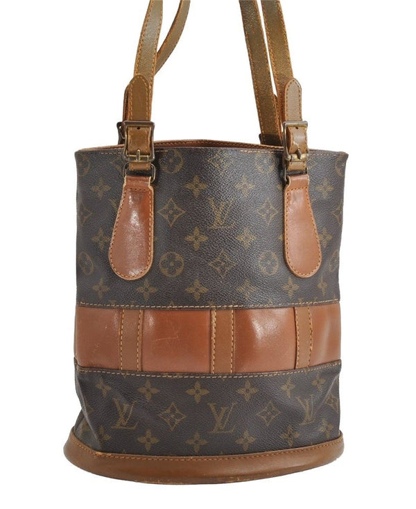 Authentic Louis Vuitton Monogram Bucket PM Shoulder Tote Bag USA Model LV 4176I
