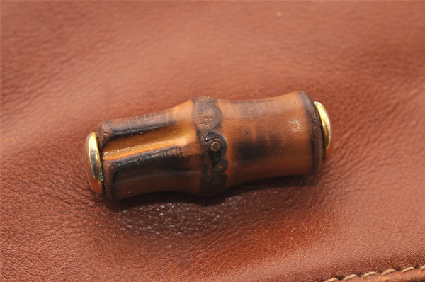 Authentic GUCCI Bamboo Shoulder Cross Body Bag Purse Leather Brown Junk 4177I