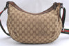 Auth GUCCI Web Sherry Line Shoulder Bag GG Canvas Leather 181092 Brown 4178I