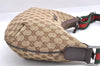 Auth GUCCI Web Sherry Line Shoulder Bag GG Canvas Leather 181092 Brown 4178I