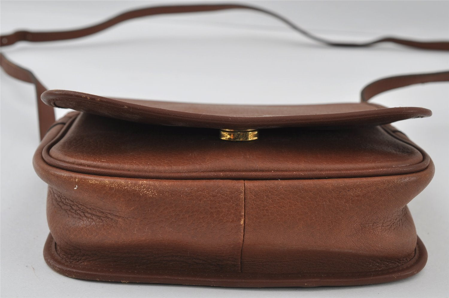 Authentic Burberrys Vintage Leather Shoulder Cross Body Bag Purse Brown 4179I