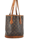 Authentic Louis Vuitton Monogram Bucket PM Shoulder Tote Bag M42238 Junk 4180I