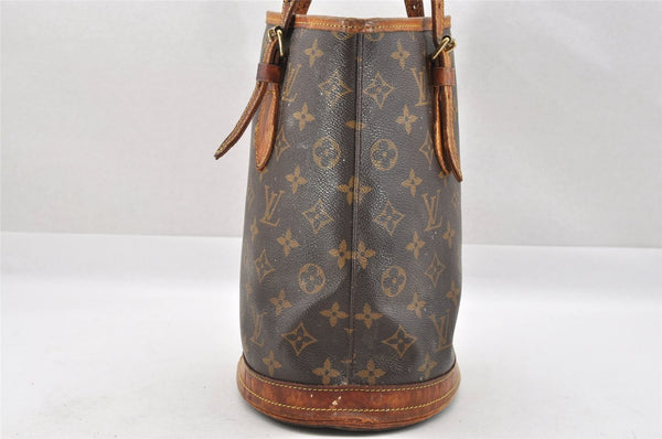 Authentic Louis Vuitton Monogram Bucket PM Shoulder Tote Bag M42238 Junk 4180I