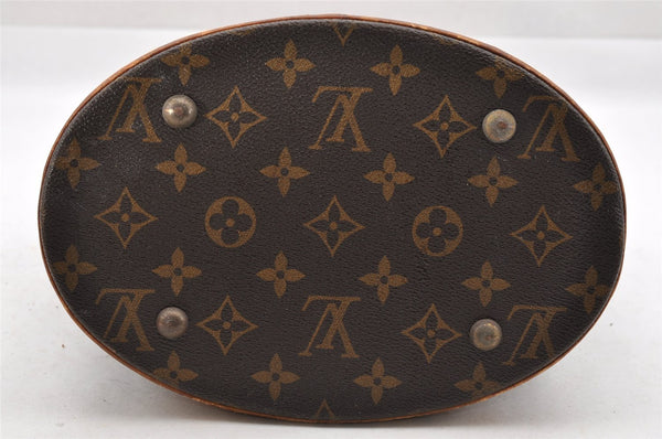 Authentic Louis Vuitton Monogram Bucket PM Shoulder Tote Bag M42238 Junk 4180I