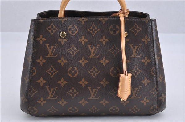 Authentic Louis Vuitton Monogram Montaigne BB 2Way Hand Bag M41055 LV 4181F