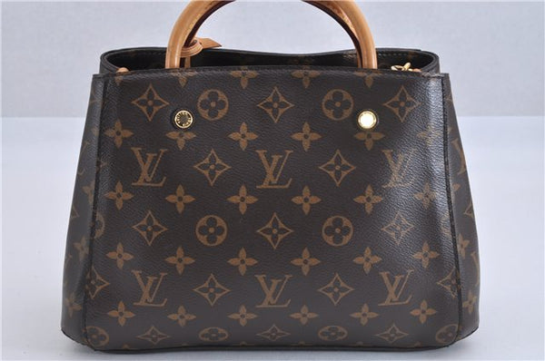 Authentic Louis Vuitton Monogram Montaigne BB 2Way Hand Bag M41055 LV 4181F