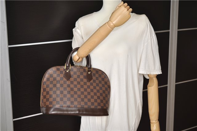 Authentic Louis Vuitton Damier Alma Hand Bag Purse N51131 LV 4182F