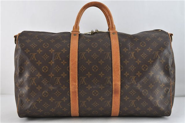 Auth Louis Vuitton Monogram Keepall Bandouliere 50 Boston Bag M41416 LV 4184D