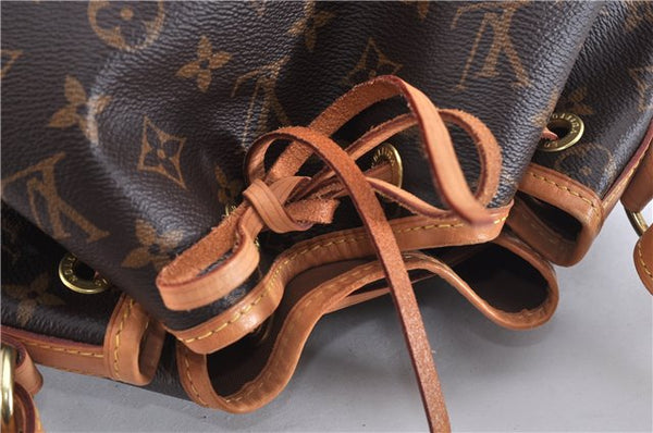 Authentic Louis Vuitton Monogram Petit Noe M40818 Shoulder Drawstring Bag 4185F
