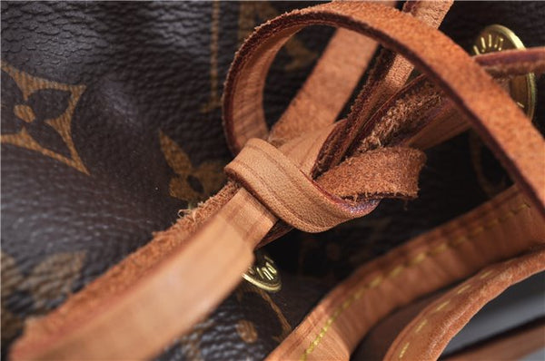 Authentic Louis Vuitton Monogram Petit Noe M40818 Shoulder Drawstring Bag 4185F