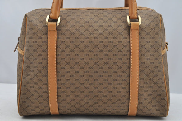 Authentic GUCCI Micro GG PVC Leather 2Way Shoulder Hand Bag Brown 4185I