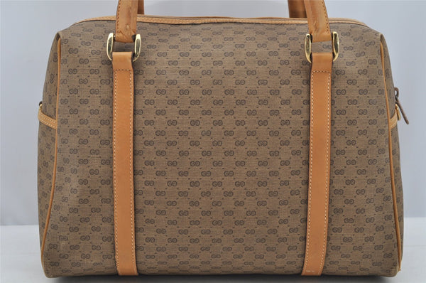 Authentic GUCCI Micro GG PVC Leather 2Way Shoulder Hand Bag Brown 4185I