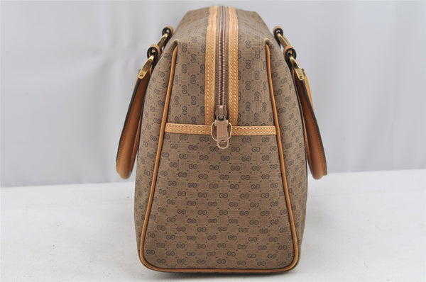 Authentic GUCCI Micro GG PVC Leather 2Way Shoulder Hand Bag Brown 4185I