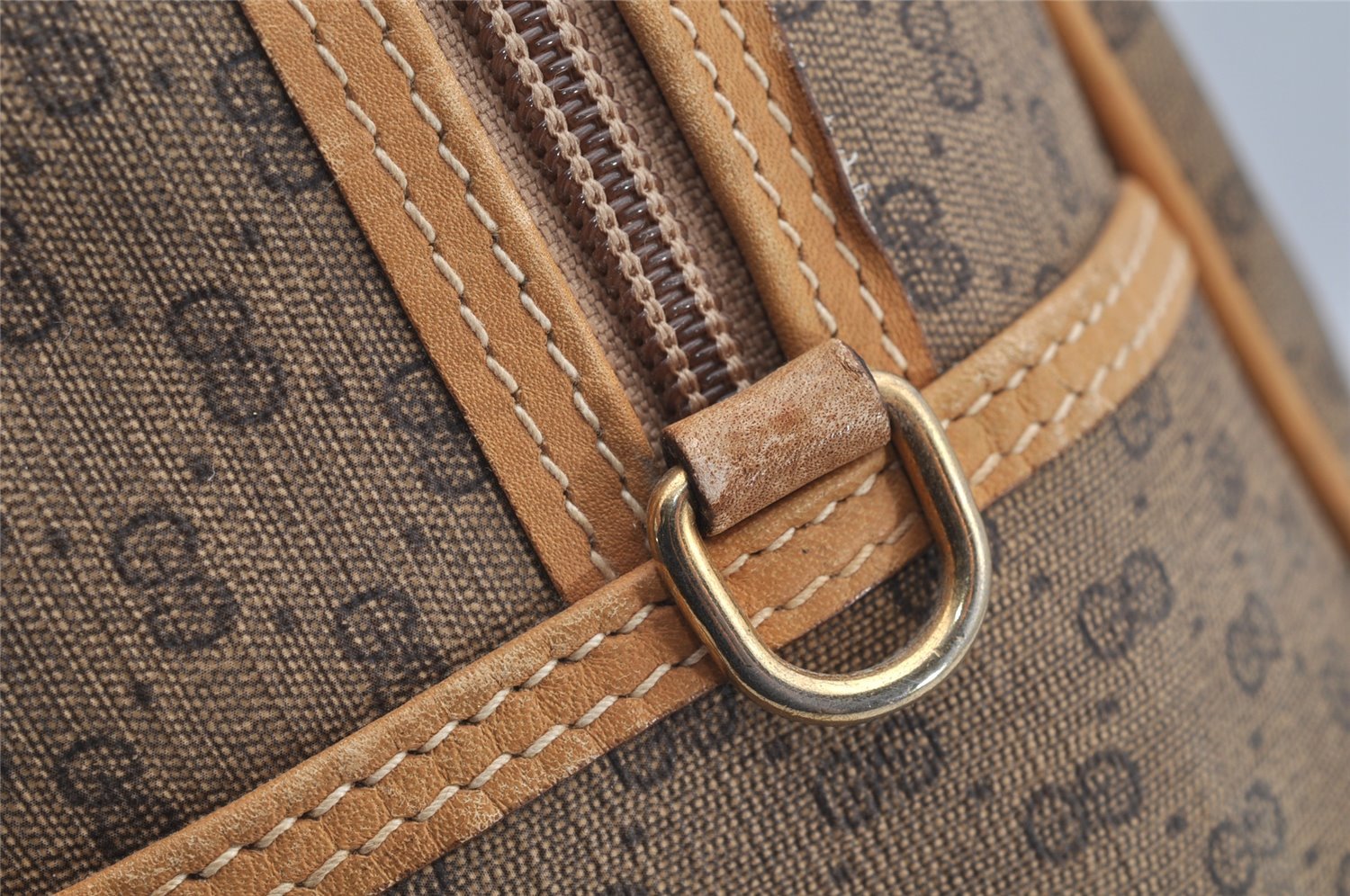 Authentic GUCCI Micro GG PVC Leather 2Way Shoulder Hand Bag Brown 4185I