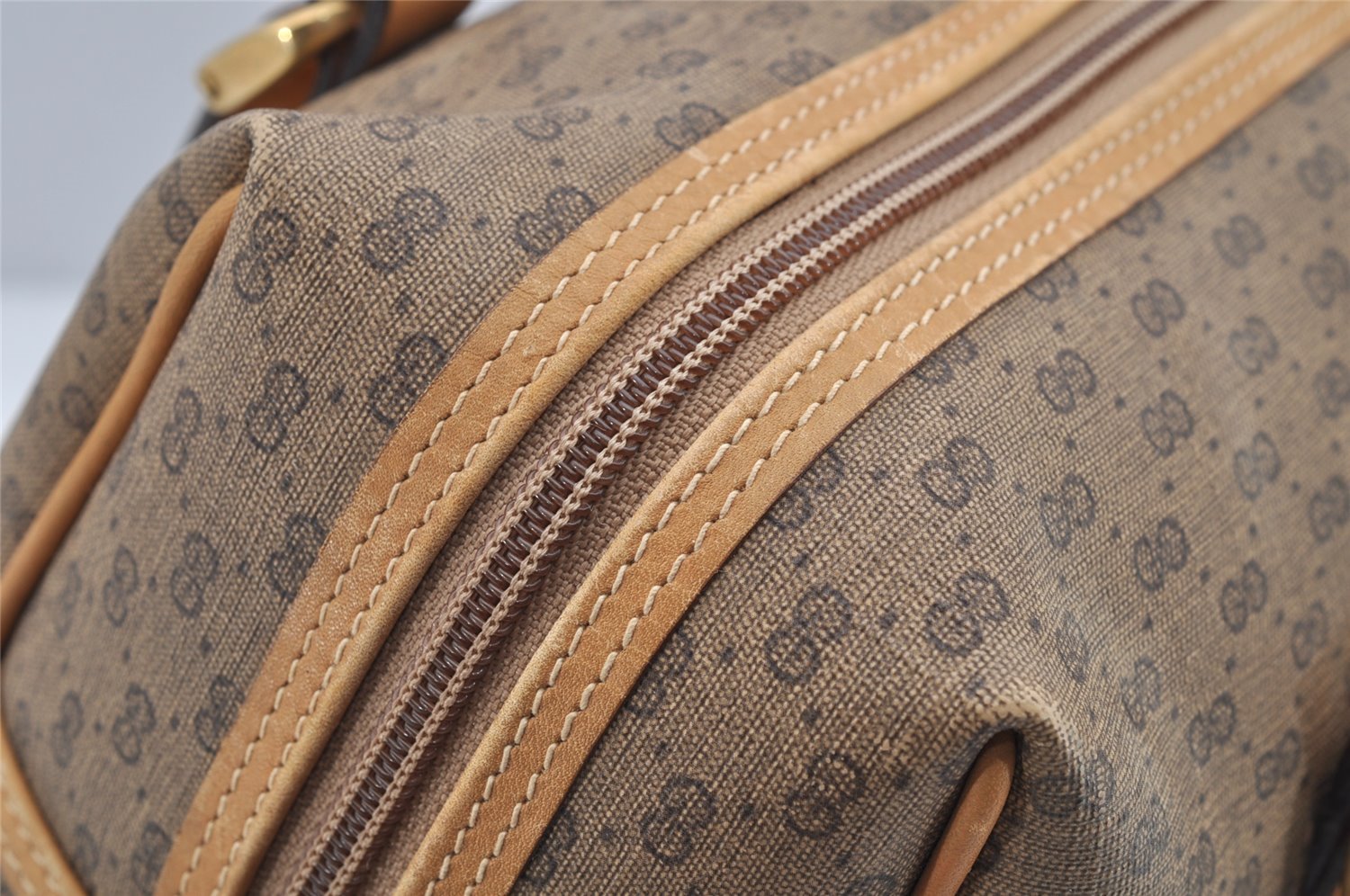 Authentic GUCCI Micro GG PVC Leather 2Way Shoulder Hand Bag Brown 4185I