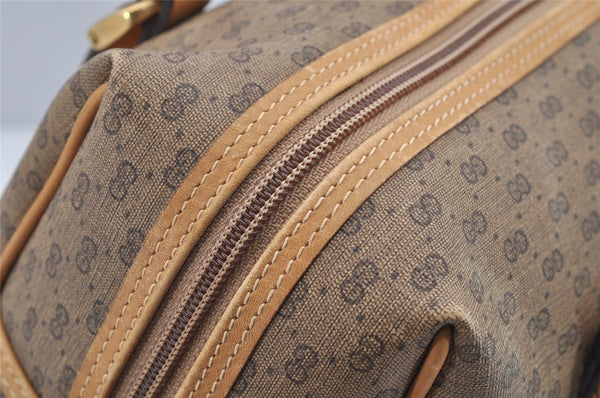 Authentic GUCCI Micro GG PVC Leather 2Way Shoulder Hand Bag Brown 4185I