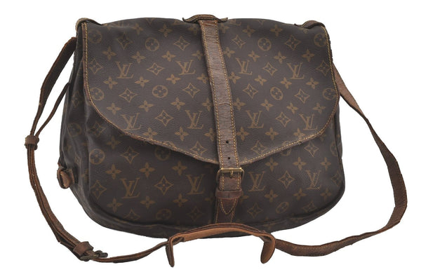 Authentic Louis Vuitton Monogram Saumur 35 Shoulder Cross Bag M42254 Junk 4186I
